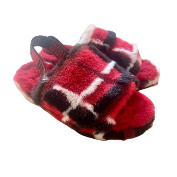 UGG Red Plaid Women's Slippers - Picture 1 of 7